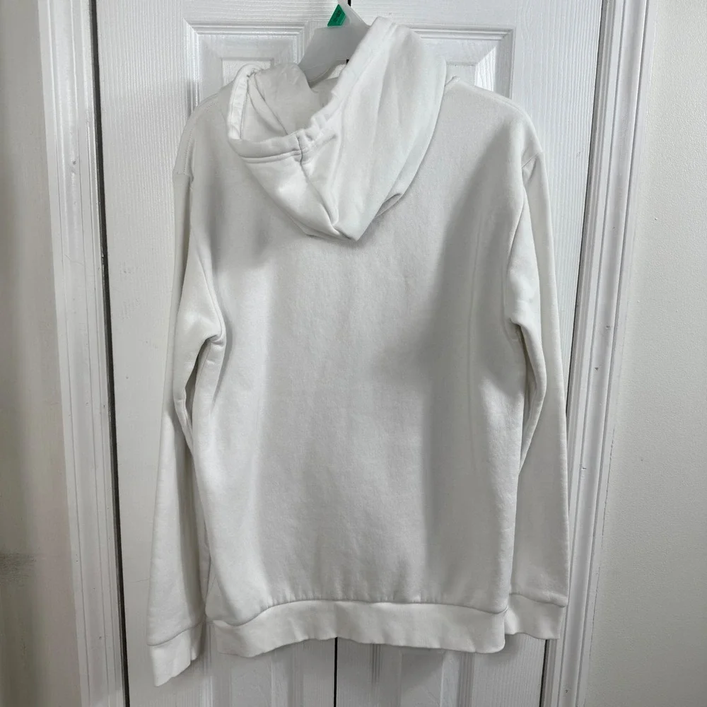 Adidas Originals Trefoil Hoodie Small White Minimalist Athleisure Streetwear
